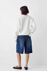 هودي Bershka لون أحمر