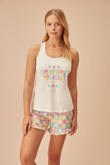 طقم بيجاما Suwen لون أبيض