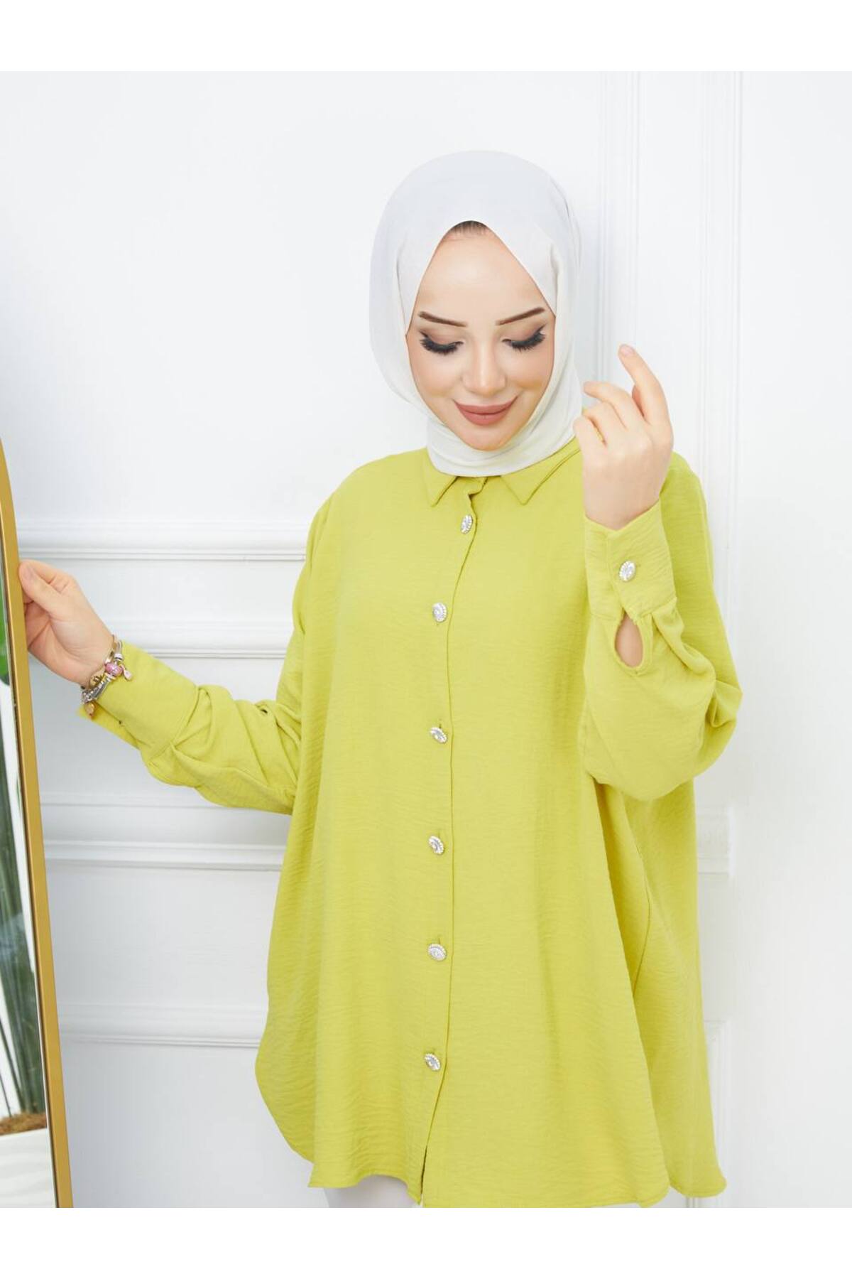 قميص ahsen fashion لون أصفر
