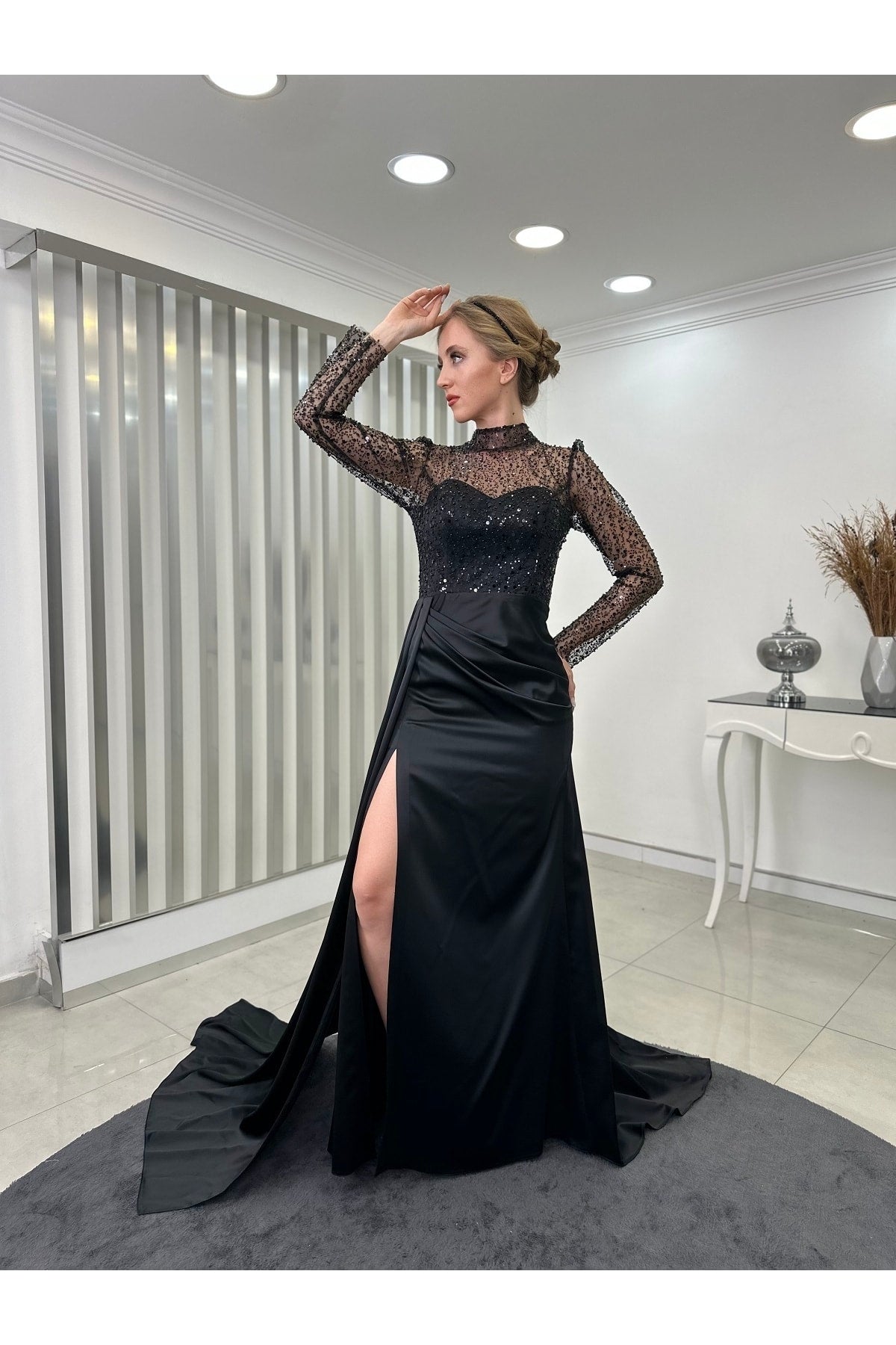 فستان سهرة Rana Zenn لون أسود