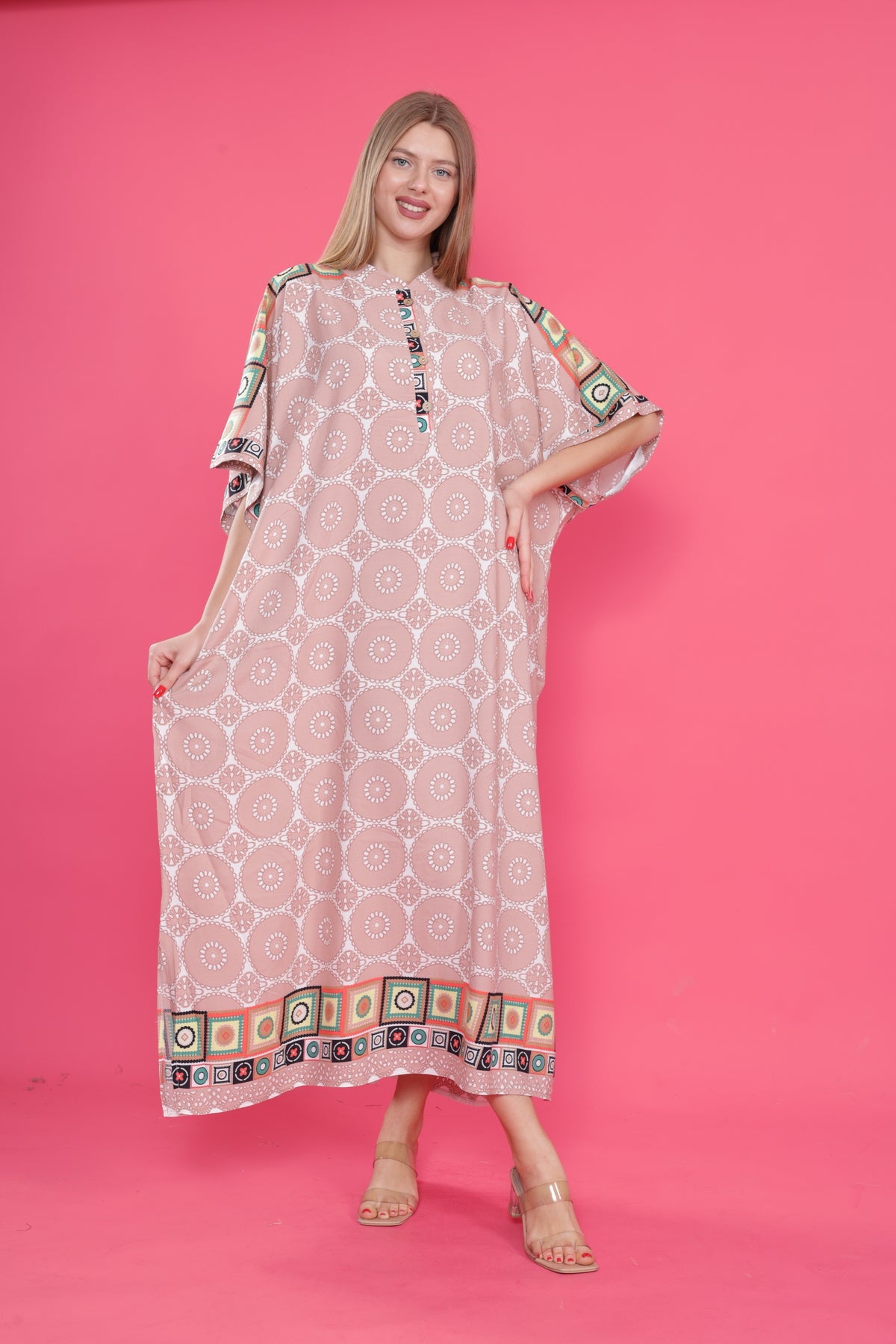 فستان mervemoda لون زهري