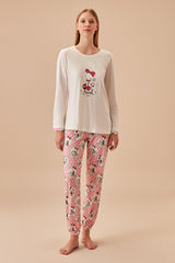 طقم بيجاما Suwen لون زهري