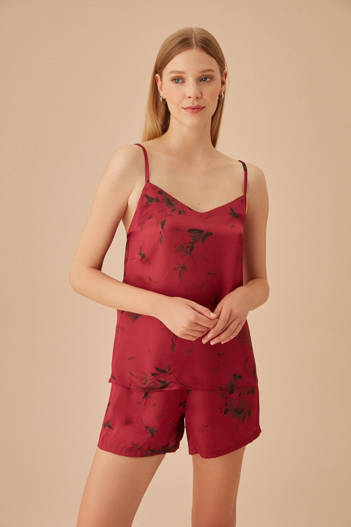 طقم بيجاما Suwen لون بوردو