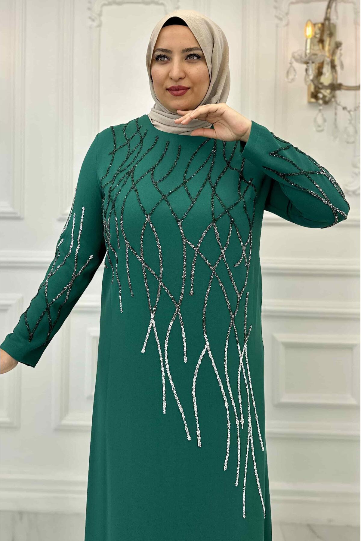 فستان Amine Hüma لون أخضر