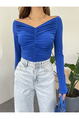 بلوزة Fav Style لون أزرق غامق