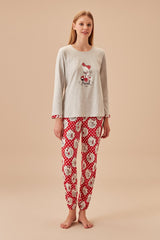 طقم بيجاما Suwen لون أحمر