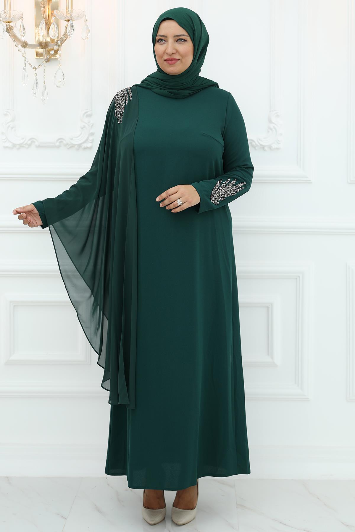 فستان سهرة Amine Hüma لون أخضر
