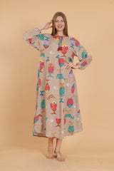 فستان mervemoda لون بني