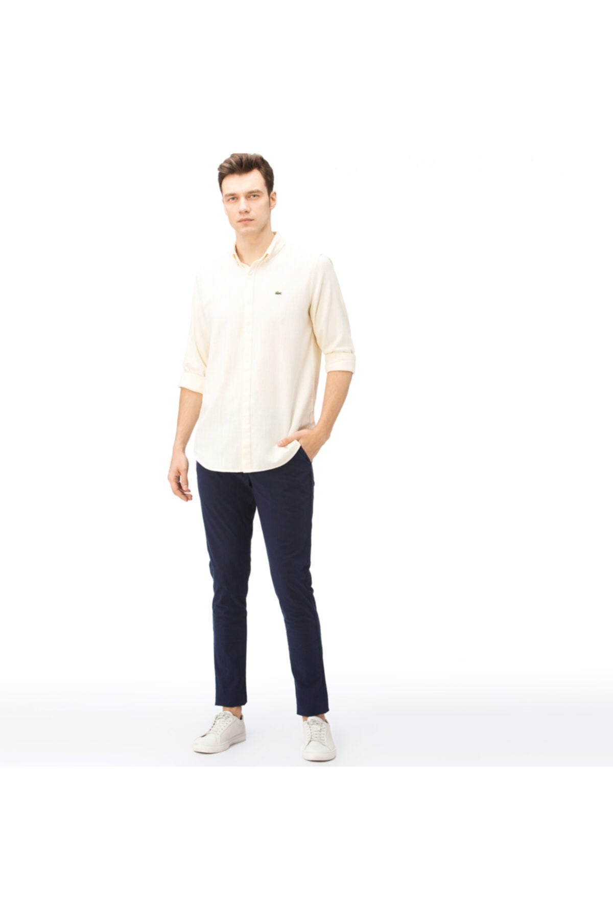 بنطال Lacoste لون أزرق غامق