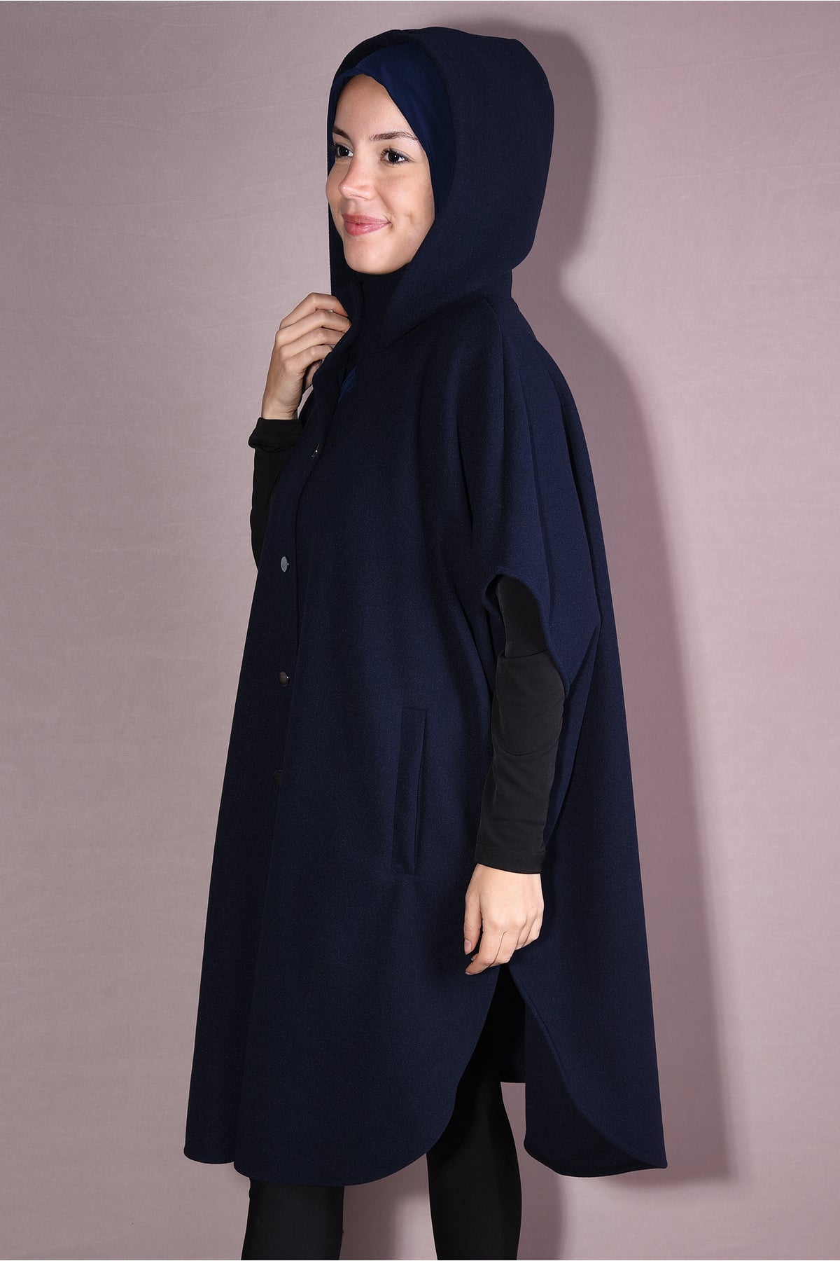 المعطف Nowa Scarf لون أزرق غامق