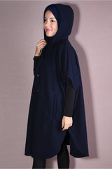المعطف Nowa Scarf لون أزرق غامق