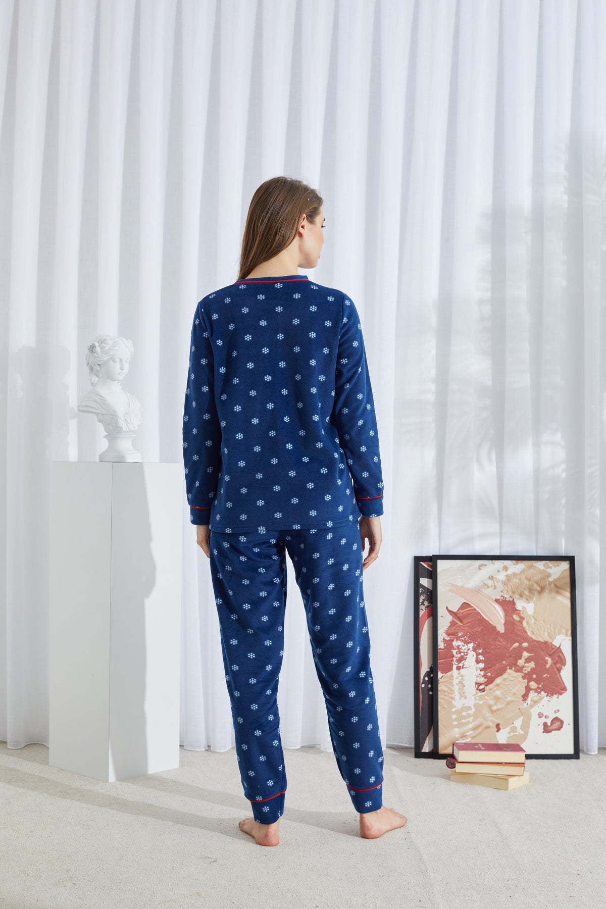 طقم بيجاما Siyah İnci لون أزرق غامق