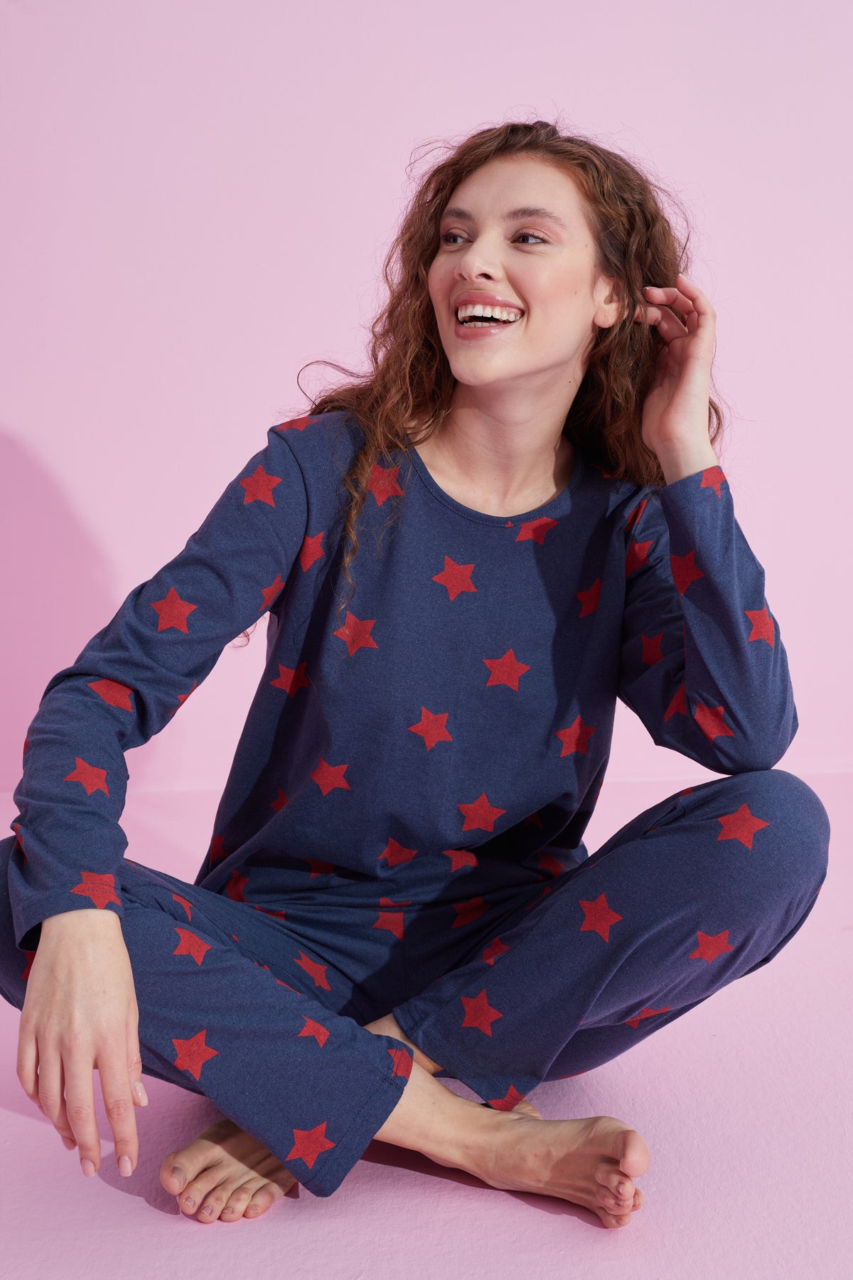 طقم بيجاما Siyah İnci لون أزرق غامق