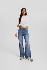 جينز Bershka لون أزرق