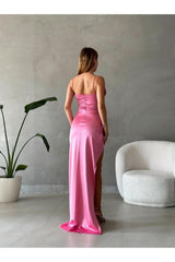 فستان سهرة mafdress لون زهري