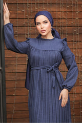 فستان Bestenur لون أزرق غامق