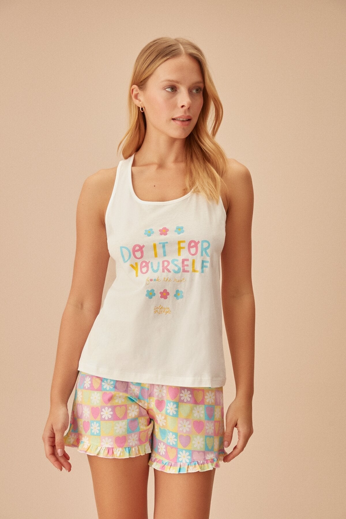 طقم بيجاما Suwen لون أبيض