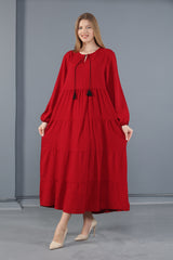 فستان mervemoda لون أحمر