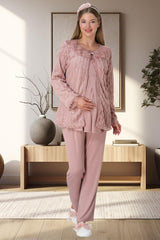 مجموعة بيجاما الحامل Mecit Pijama لون زهري