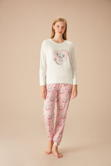 طقم بيجاما Suwen لون زهري