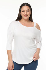 بلوزة Curvy Trend لون أبيض