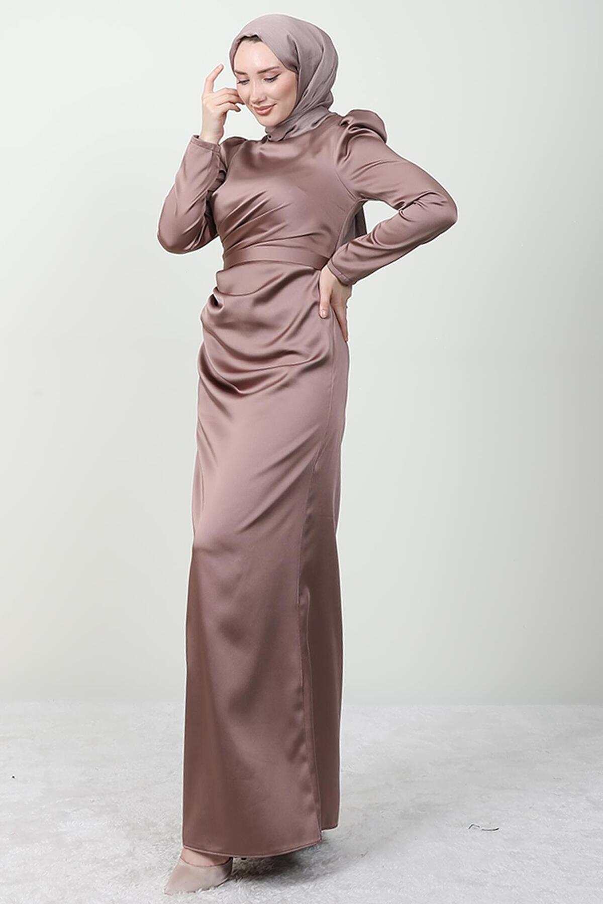 فستان سهرة giz astore لون زهري