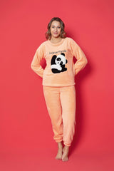 طقم بيجاما Sude HOMEWEAR لون بني