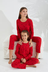 طقم بيجاما Siyah İnci لون أحمر