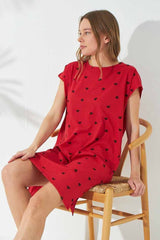 قميص النوم Siyah İnci لون أحمر