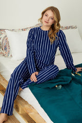 طقم بيجاما Siyah İnci لون أزرق غامق