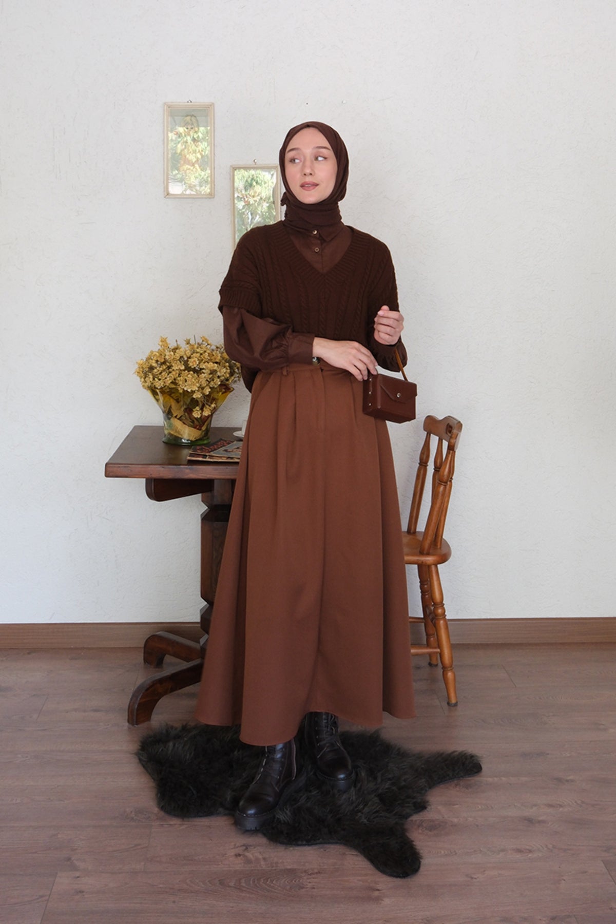 تنورة ceylan otantik لون بني