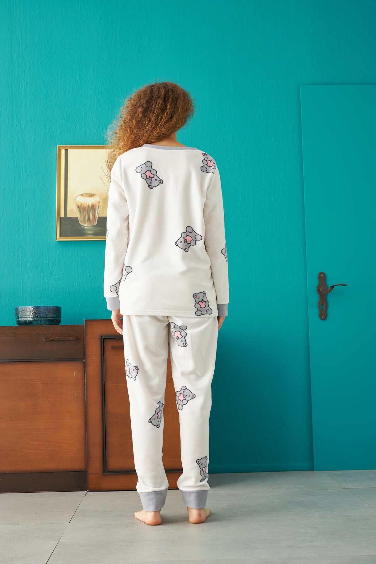 طقم بيجاما Siyah İnci لون أبيض