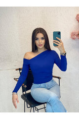 بلوزة alenmoda لون أزرق غامق
