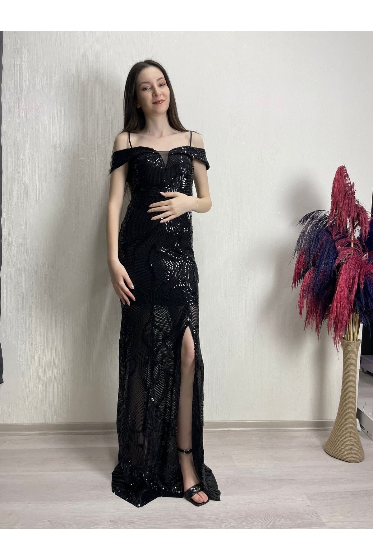 فستان سهرة Simge Moda لون أسود