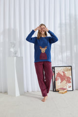 طقم بيجاما Siyah İnci لون أزرق غامق