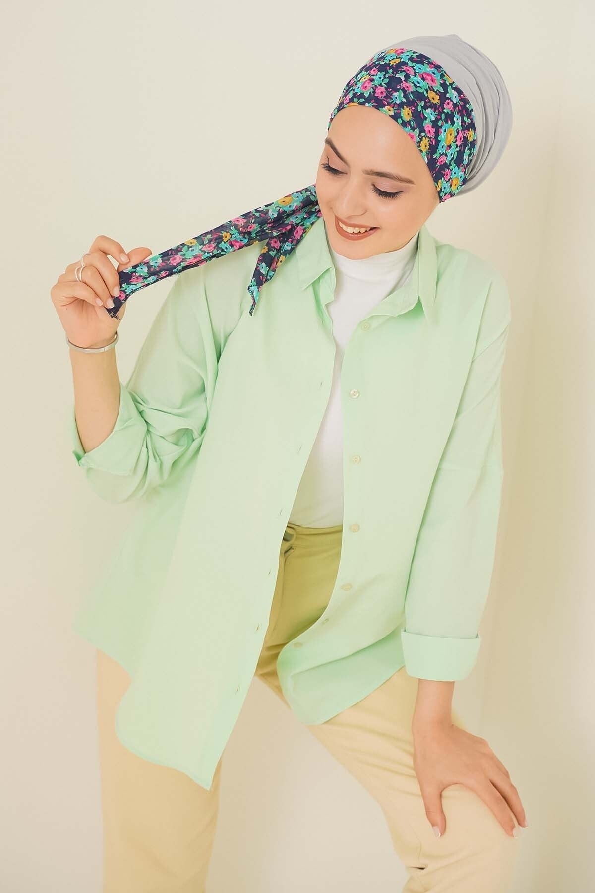 قميص asilmoda لون أخضر