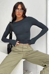 بلوزة World Fashion Trends لون رمادي