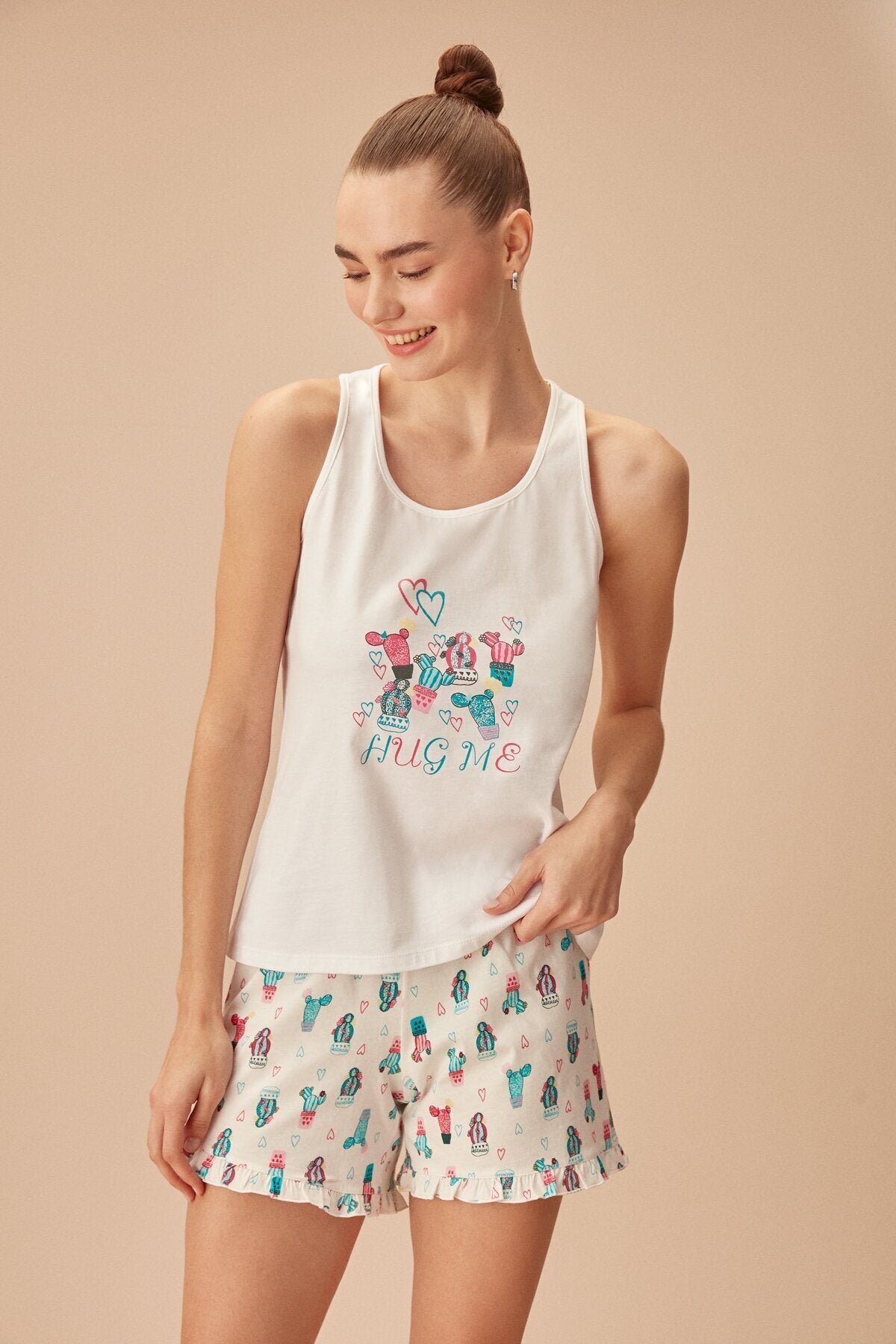 طقم بيجاما Suwen لون أبيض