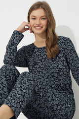 طقم بيجاما Siyah İnci لون أزرق غامق