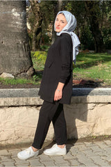 طقم رياضي Moda Rosa لون أسود