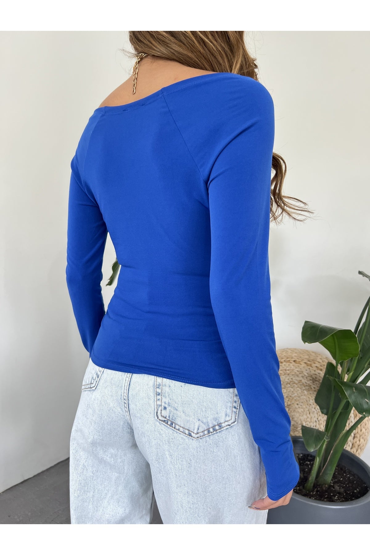 بلوزة Fav Style لون أزرق غامق