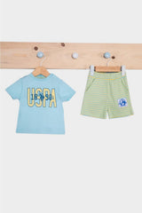 مجموعات الأطفال U.S. Polo Assn. لون أزرق سماوي