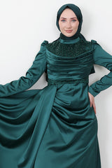 فستان سهرة giz astore لون أخضر