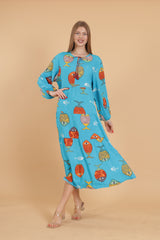 فستان mervemoda لون أزرق سماوي