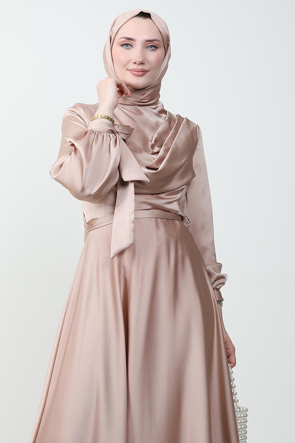 فستان سهرة giz astore لون زهري