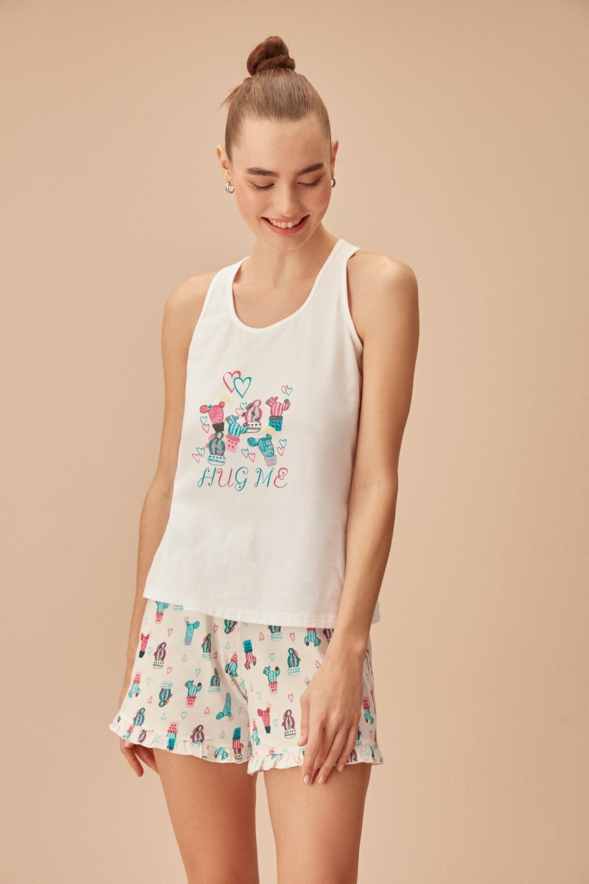 طقم بيجاما Suwen لون أبيض