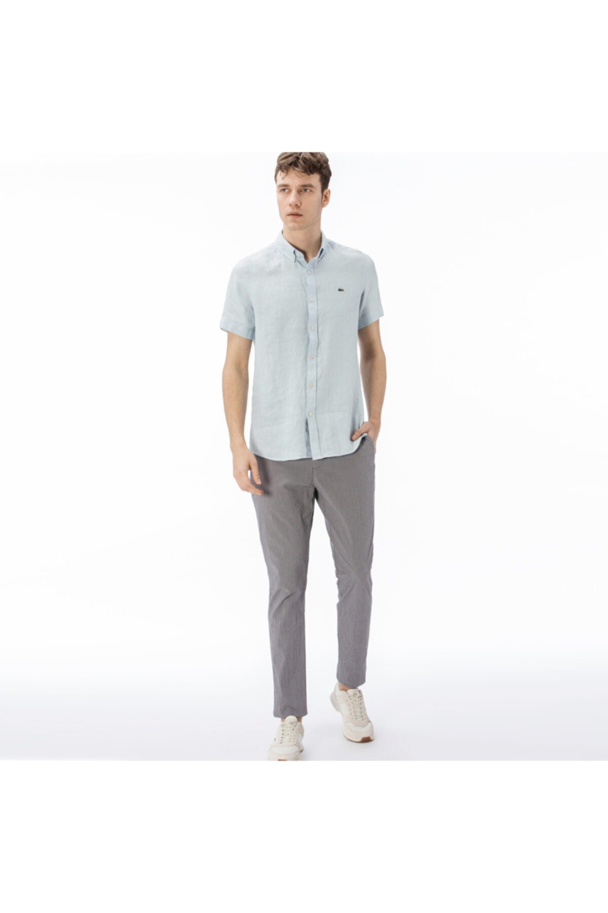 بنطال Lacoste لون رمادي
