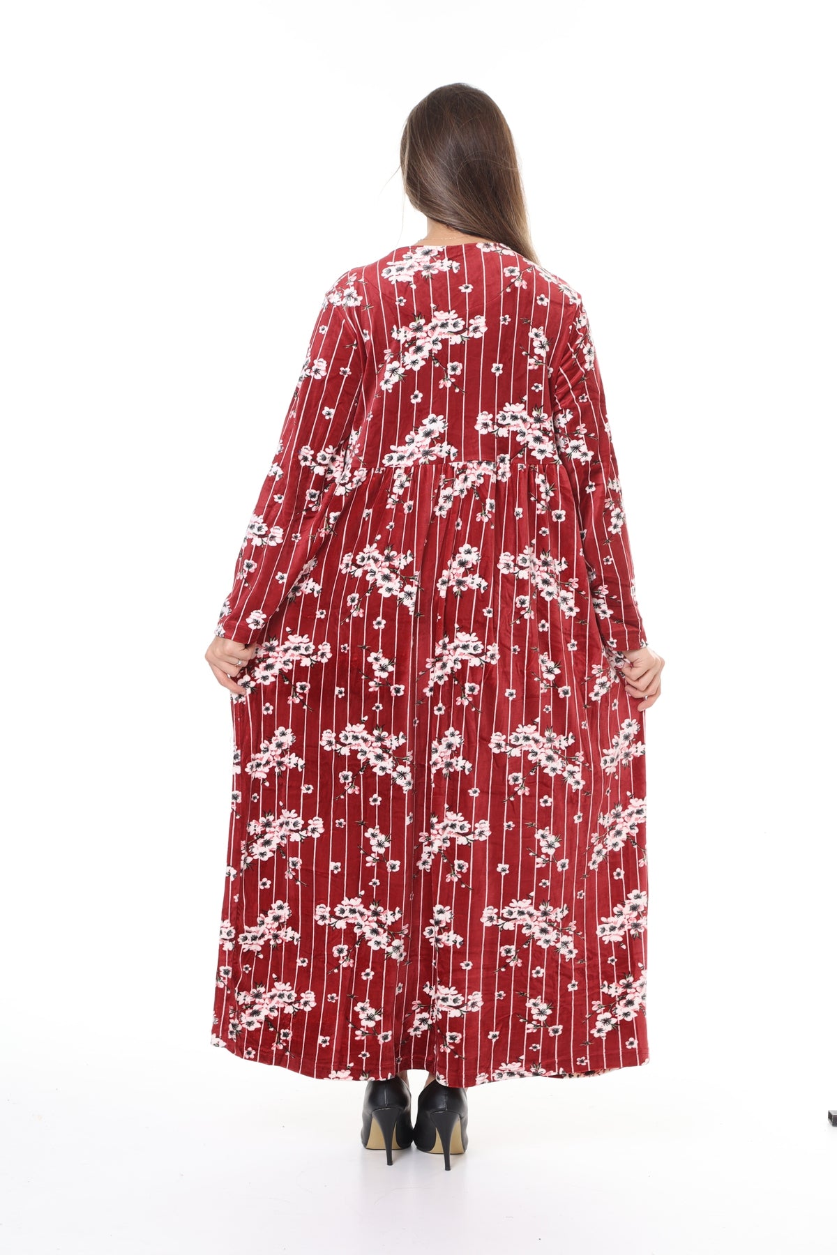فستان mervemoda لون بوردو