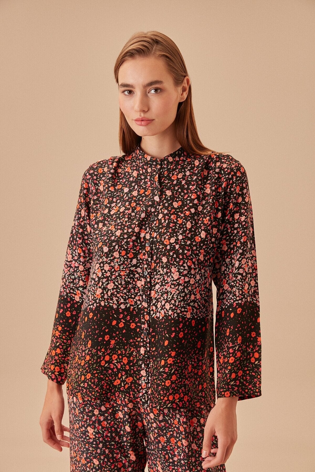 طقم بيجاما Suwen لون أحمر