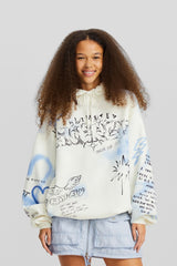 هودي Bershka لون أبيض